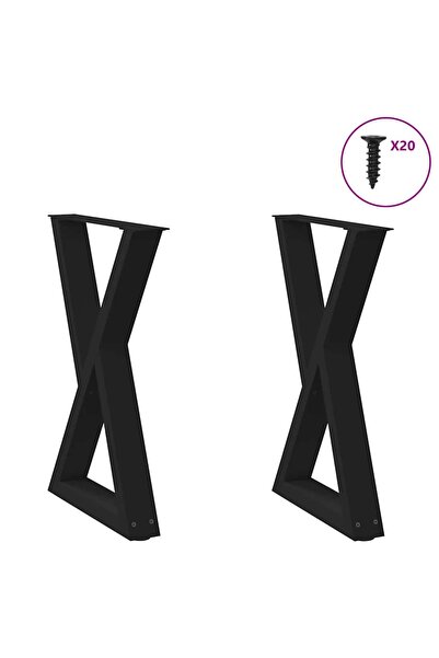 vidaxl Picioare masă de sufragerie, 2 buc., negru, 50x(72-73,3) cm, oțel