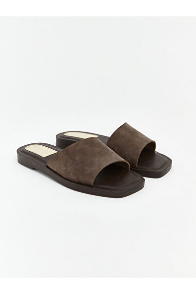LC Waikiki Brown, rounded-toe, single-strap women's sandal from güli̇sgi̇yi̇m