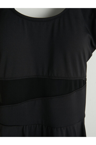 LC Waikiki Crew Neck Women's Swimsuit with Window Detail