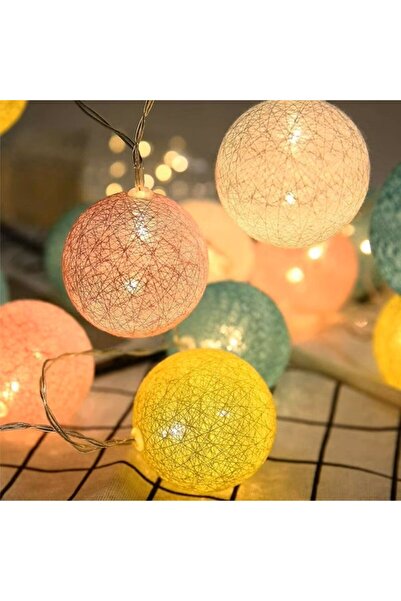 Tahtakale Dünyası 10 Toplu 2 Metre Renkli Dekor Süsleme İçin 6 cm Pilli Led L...