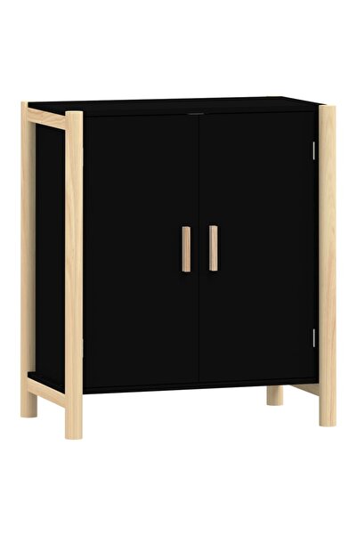 vidaxl Servantă, negru, 62x38x70 cm, lemn prelucrat