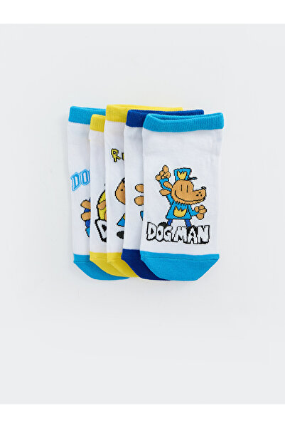 LC Waikiki Mixed Dog Man Printed Boys' Booties Socks 5-Piece Set
