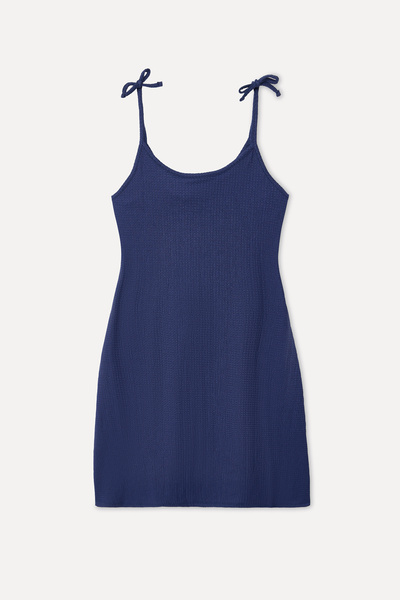 Mudo Women's Navy Blue Sleeveless A-Form Mini Dress