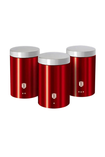 Berlinger Haus Set 3pcs Coffee/Sugar/Tea Metal Containers 11x11x17.8cm BH/1343