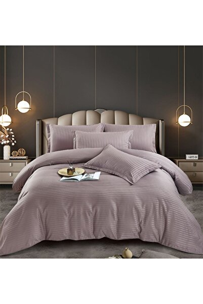 OEM Premium damask Duvet Cover Set with Stretchy – 6 pieces | 8018-J