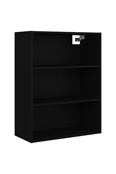 vidaxl Dulap de perete suspendat, negru, 69,5x32,5x90 cm