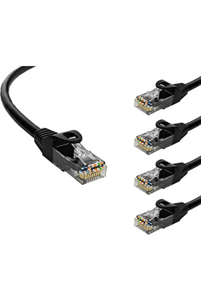 POWERTECH Καλώδιο Ethernet U/UTP Cat.6 (Gigabit) 1μ Μαύρο 5 Τεμάχια