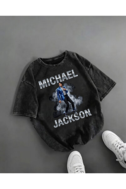 Toum Μπλουζάκι Micheal Jackson με στάμπα, πλενόμενο, vintage, unisex, oversized