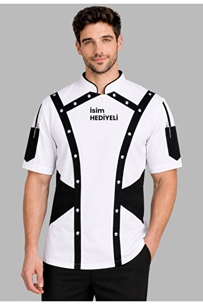 Üniformanya White Short Sleeve Design Summer Cook Jacket with Name Gift Chef ...