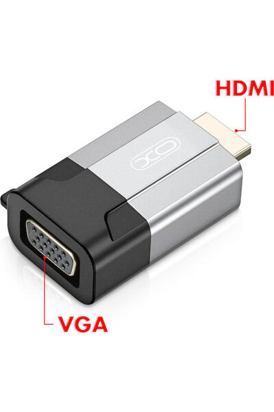 Xo Μετατροπέας HDMI Αρσενικό σε VGA Θηλυκό Γκρι 1 Τεμάχιο