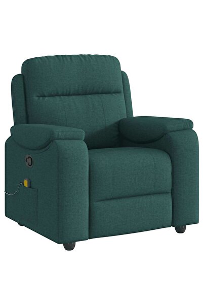 vidaxl Fotoliu de masaj rabatabil, verde închis, material textil