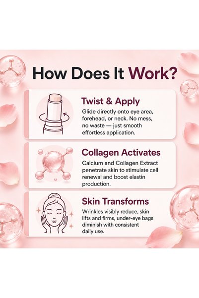 Hanuwa Calcium Volume Multi Balm Stick — Korean Collagen Eye Cream Stick for Under Eye Bags, Puffiness & Wrinkles | Anti-Aging Face & Neck Balm with Elastin & Adenosine | Firms, Lifts & Hydrates Skin