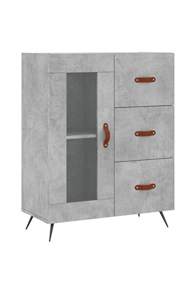 vidaxl Servantă, gri beton, 69,5x34x90 cm, lemn compozit