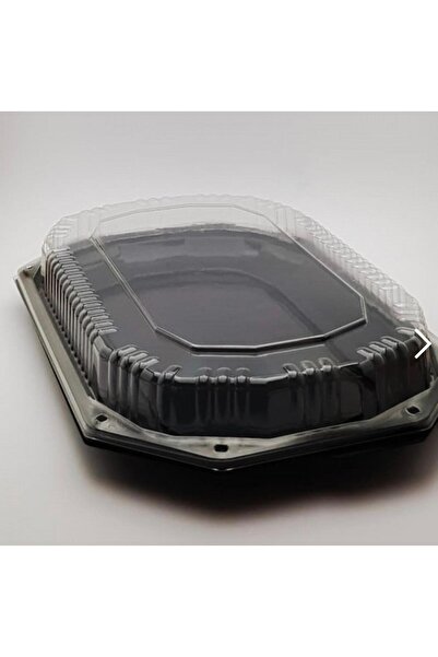 OEM Top Bottom Set of 10 Black Plastic Plates with Sheer Lid, Length 35 cm, f...
