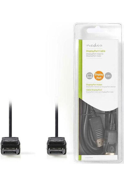 Nedis Καλώδιο DisplayPort αρσενικό - DisplayPort αρσενικό 2μ Μαύρο (CCGB37010...