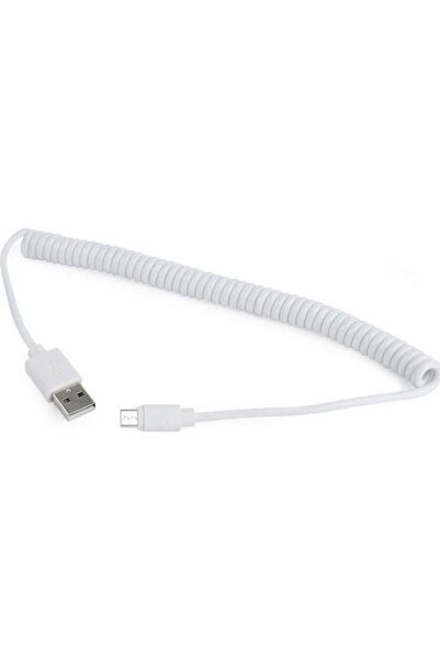 Cablexpert 1.8μ Σπιράλ Καλώδιο USB 2.0 σε micro USB Λευκό (CC-mUSB2C-AMBM-6-W)