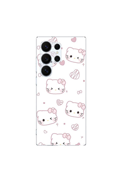 PPKin Samsung Galaxy S26 Ultra Uyumlu Hello Kitty Tasarımlı Şeffaf Kılıf