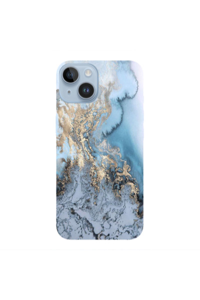 Other Apple iPhone 14 Plus Marble Gold Design Transparent Silicone TPU Θήκη