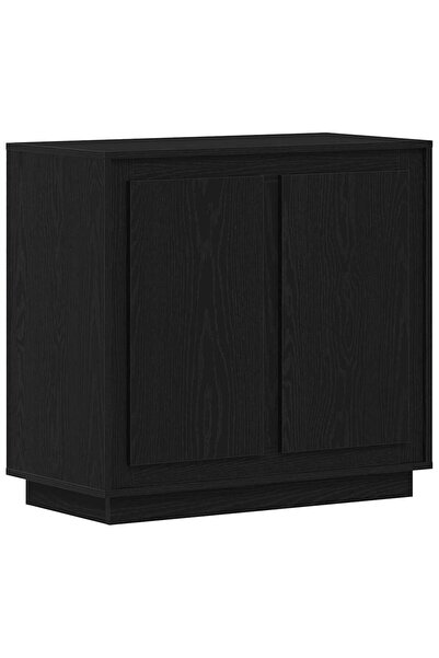 vidaxl Bufet Stejar Negru 80 x 40 x 75 cm Lemn compozit