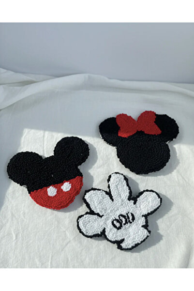 Studio Fiora 3'lü Punch Bardak Altlığı Mickey Mouse Desenli Kahve Sunum Altlı...