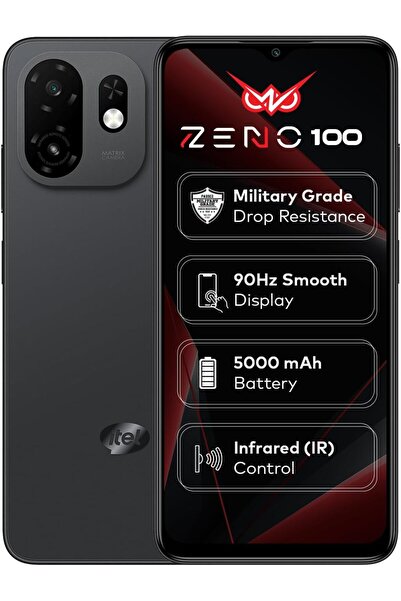 İtel A100c, 4G Smartphone, 64GB Storage, Pure Black, Android 14, 2GB RAM