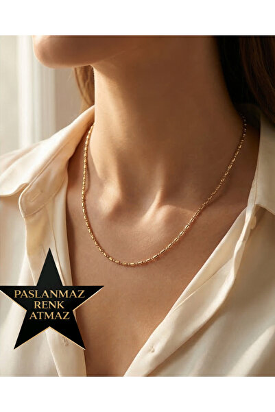 XUPING JEWELRY Xuping 14K Altın Renginde Minik Bademler Kadın Kolye 45 +5 cm