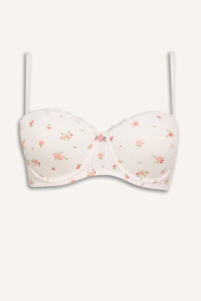 DeFacto Lace Detailed Covered Non-Padded Underwire Balconette Rose Color Bra ...