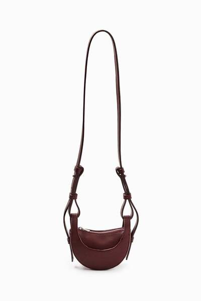 Molene Bordo Oval Formlu Ultra Mini Çanta