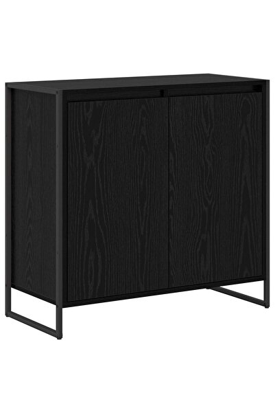 vidaxl Dulap lateral Stejar Negru 79 x 36 x 75 cm Lemn compozit