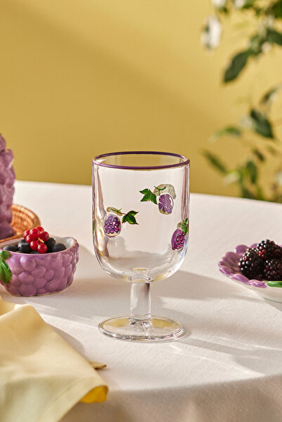 Karaca Grape Üzüm Desenli Kadeh 390 ml Mor