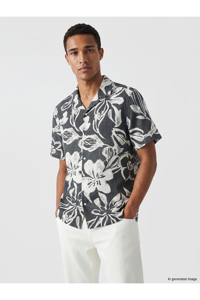 LC Waikiki Nevavm Regular Fit Patterned Dobby Men's Shirt with Difference