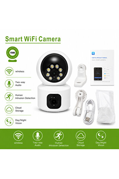Unbranded/Generic Pro Dual Lens Smart WiFi Indoor Camera 2MP HD Home Monitori...