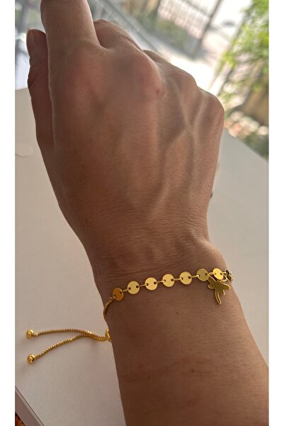 Niloshe&Sinoshe NS Accesories Adjustable Bracelet with Gold Dragonfly Figure