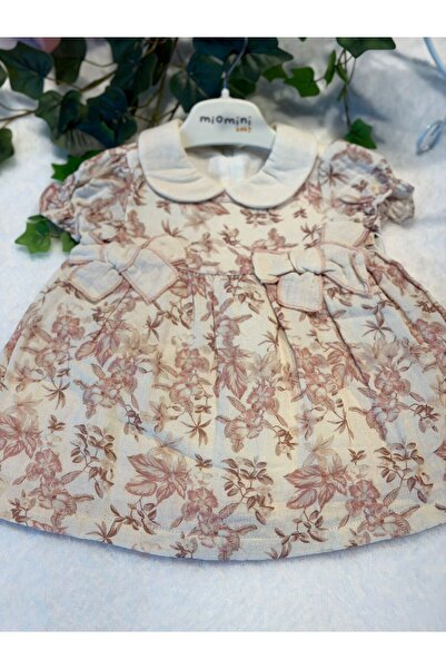 miomini Girl's Muslin Dress - 100% Natural Cotton - Brown