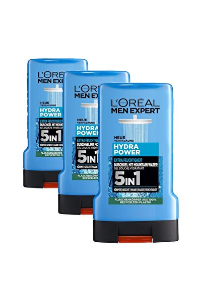 L'Oreal Paris جل استحمام وشامبو لتنظيف الجسم والشعر والوجه، يوفر انتعاشًا يدو...