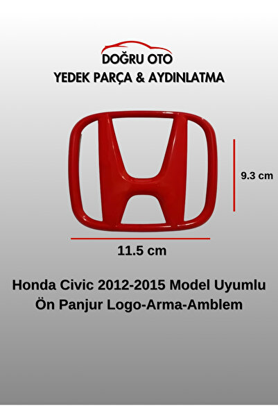 DOĞRU TİCARET AUTO PARTS شعار أرما للشبك الأمامي الأحمر لسيارة هوندا سيفيك 20...