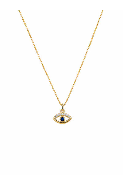 Sade Accessory Lacivert Taşlı Markiz Kesim Göz Kolye