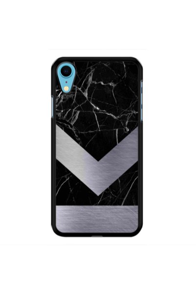 Other Apple iPhone Xr Marble Arrow Down Black Glossy Θήκη