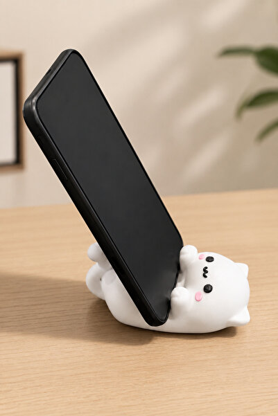 MYCRAFT3D Kedi Figürlü Telefon Standı Masa Üstü Telefon Tutucu Dekoratif PLA ...