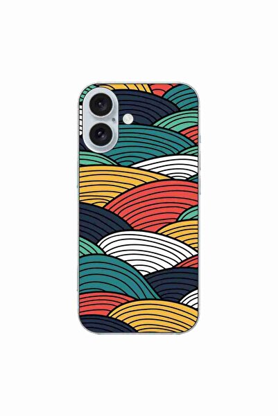 OEM Husa compatibila cu Apple iPhone 16 Silicon Gel Tpu Model Abstract Stripe...