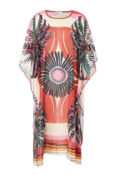 Molene Orange Exotic Patterned Maxi Pareo