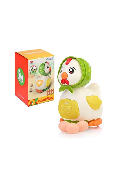 PlayFun Jucărie Găinușă Interactivă care Face Ouă - L Lumini LED Sunete Muzic...