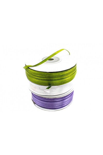 OEM Satin Ribbon 0.3 Cm/100m (Top Bottom Set of 3) Khaki