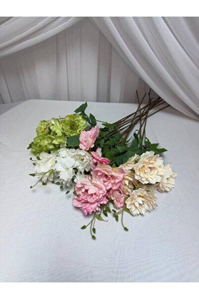 OEM Bujori Fir 2 Flori si Bobocei (Set 3 buc) Verde