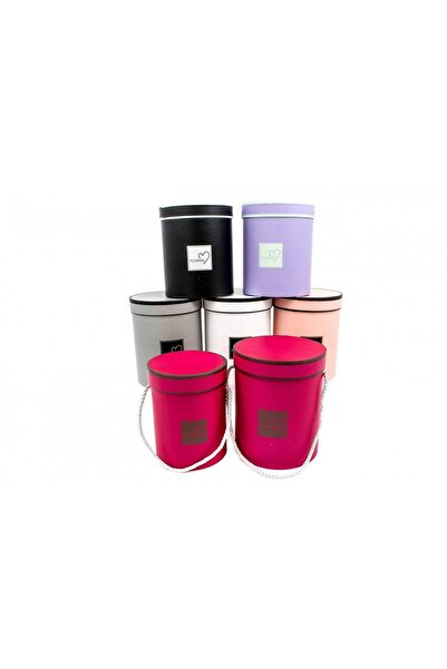 OEM Cardboard Cylinder Boxes 2/ Solid Color Cyclamen Top Bottom Set