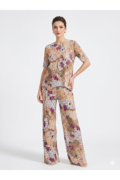 Topstar Boho Chic Pleated Pajama Set - 2-Piece with Soft Classic Print