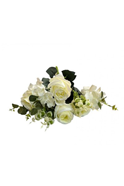 OEM Flori Artificiale Buchet Trandafiri Cu Eucalipt Alb