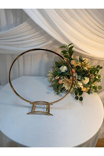 OEM Suport Aranjamente Florale Cerc Metal Auriu (diametru 45 cm)