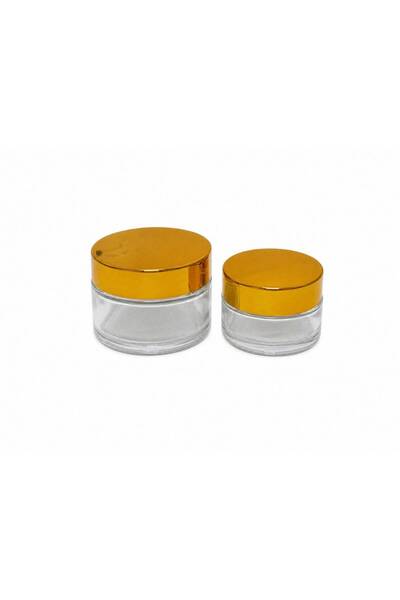 OEM Cylindrical Glass Jar With Gold Plastic Lid 20ml