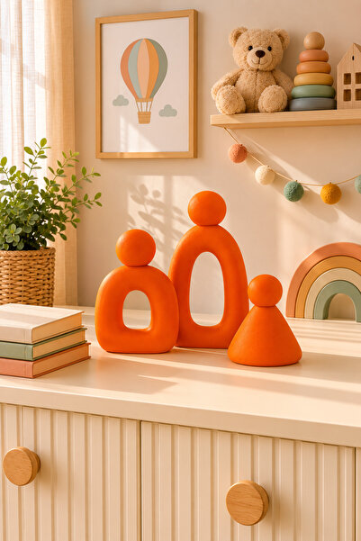 Minima Art Studio Minimal 3’lü Soyut Aile Biblo Seti Dekoratif Obje Modern Bo...